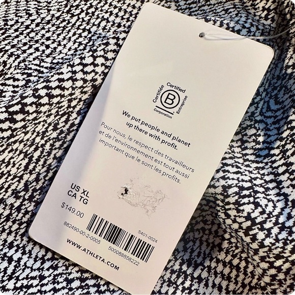 NWT Athleta ‘Textured Shirt Jacket’ in “Braiden Black & White” Size XL - Picture 8 of 16